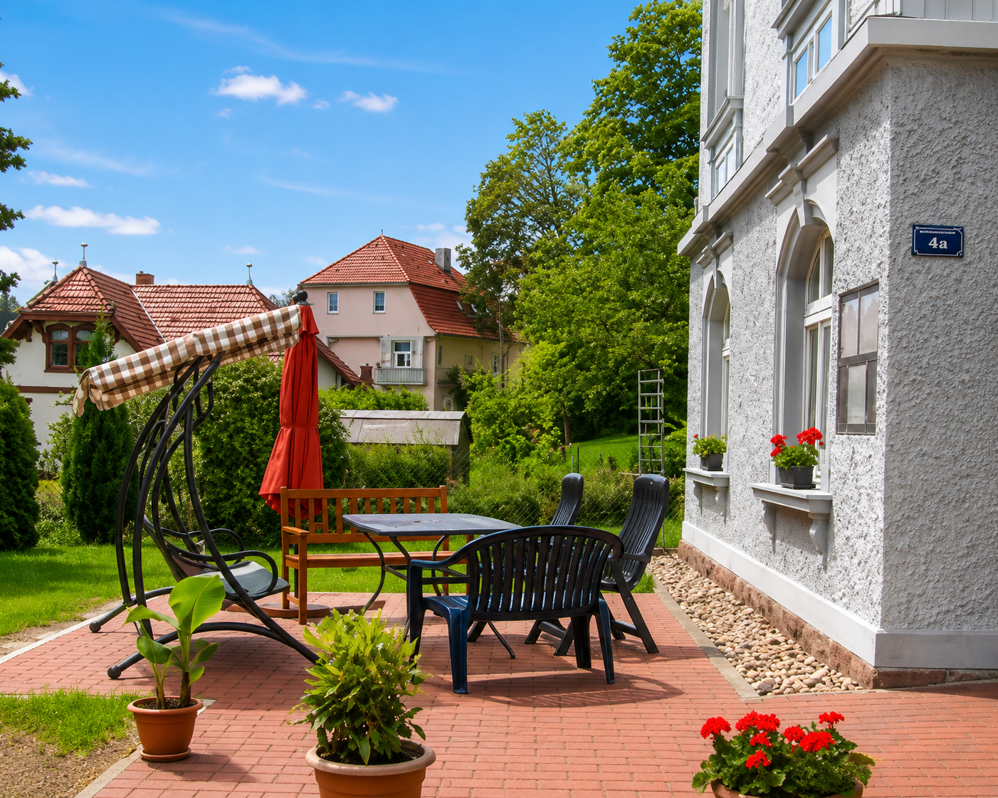 Gartenbereich der Villa Marina in Suhl