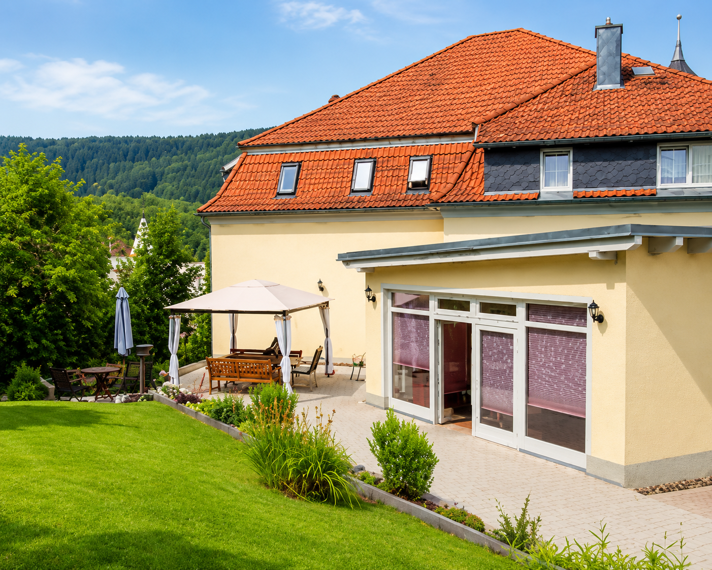 Gartenbereich der Villa Marina in Zella-Mehlis